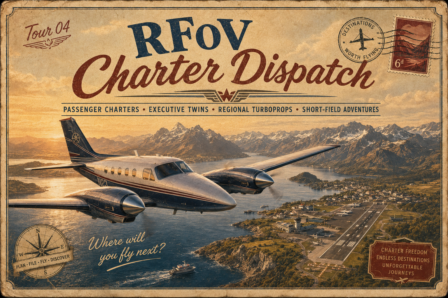 RFoV Charter Dispatch passenger charter aviation artwork